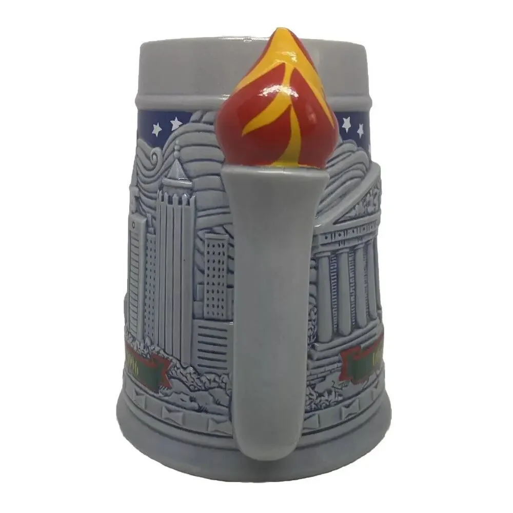 Budweiser Ceramic Beer Stein Collector Athens 1896 Atlanta 1996 Olympics Vintage